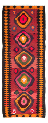 Tapis de couloir Tapis Kelim - Vieux - 350 x 130 cm - multicolore