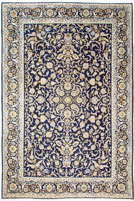 Tapis persan - Keshan - 380 x 288 cm - bleu