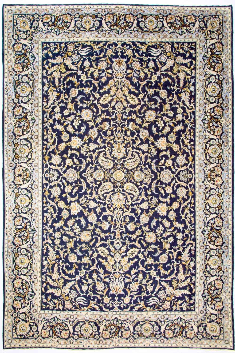 Tapis persan - Keshan - 380 x 288 cm - bleu