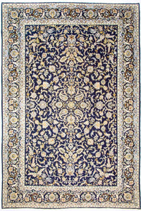 Tapis persan - Keshan - 380 x 288 cm - bleu