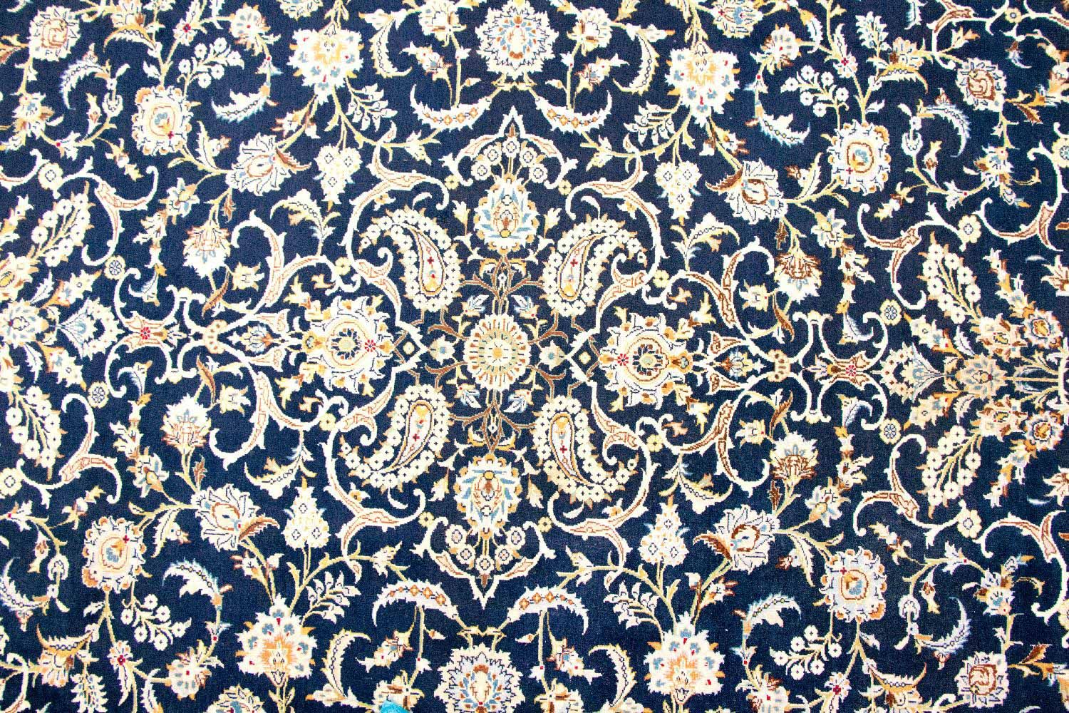 Tapis persan - Keshan - 380 x 288 cm - bleu