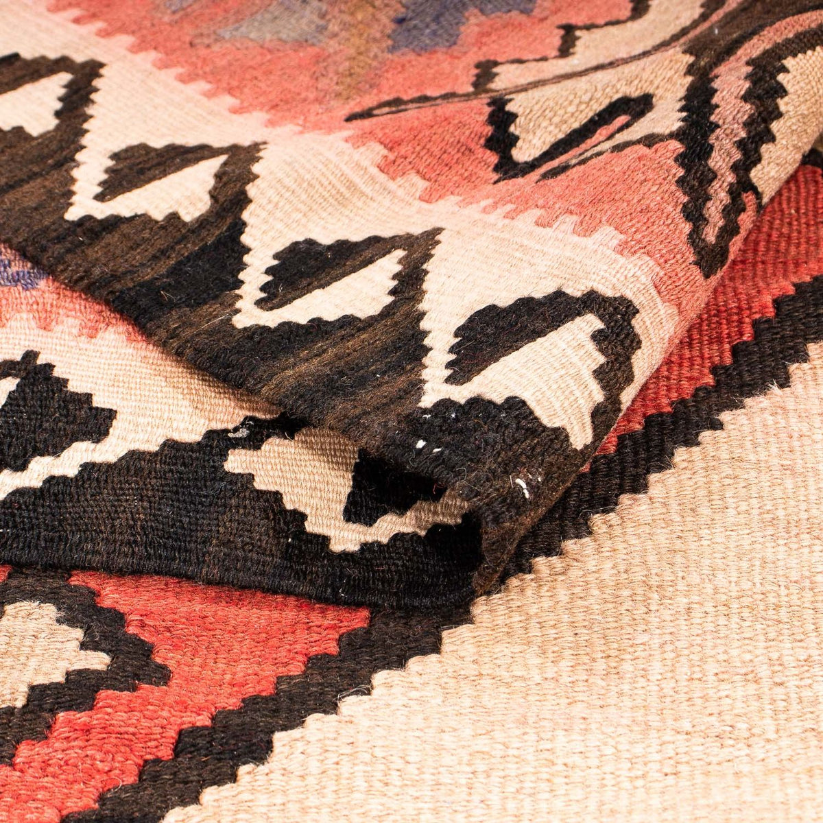 Tapis de couloir Tapis Kelim - Vieux - 360 x 155 cm - multicolore