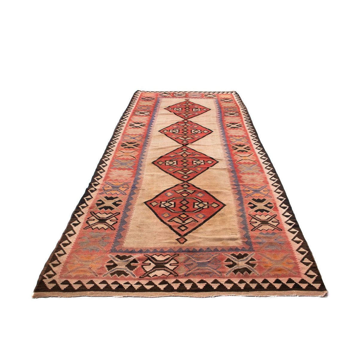 Tapis de couloir Tapis Kelim - Vieux - 360 x 155 cm - multicolore