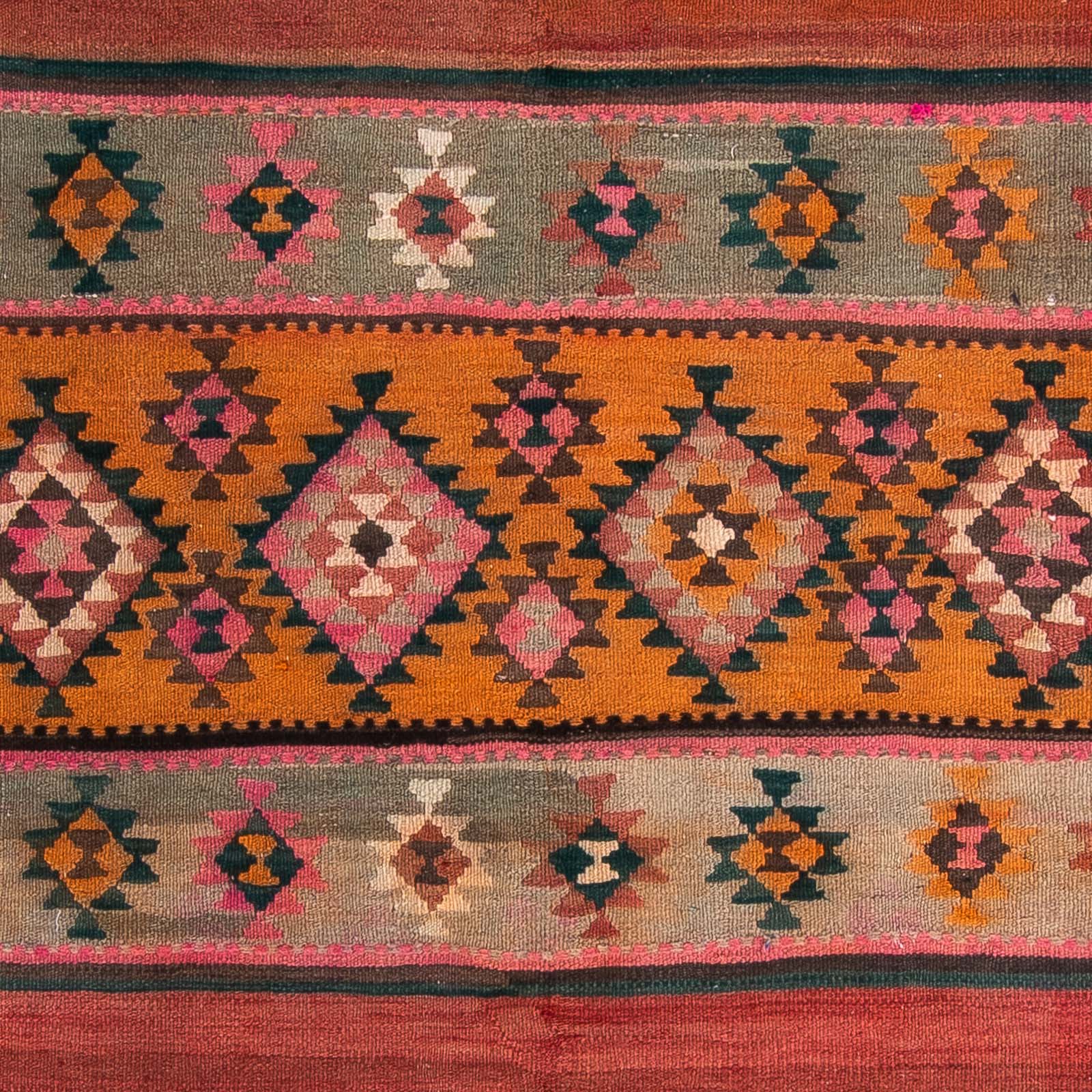 Tapis de couloir Tapis Kelim - Vieux - 370 x 145 cm - multicolore