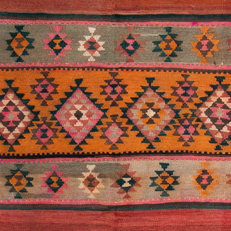 Tapis de couloir Tapis Kelim - Vieux - 370 x 145 cm - multicolore
