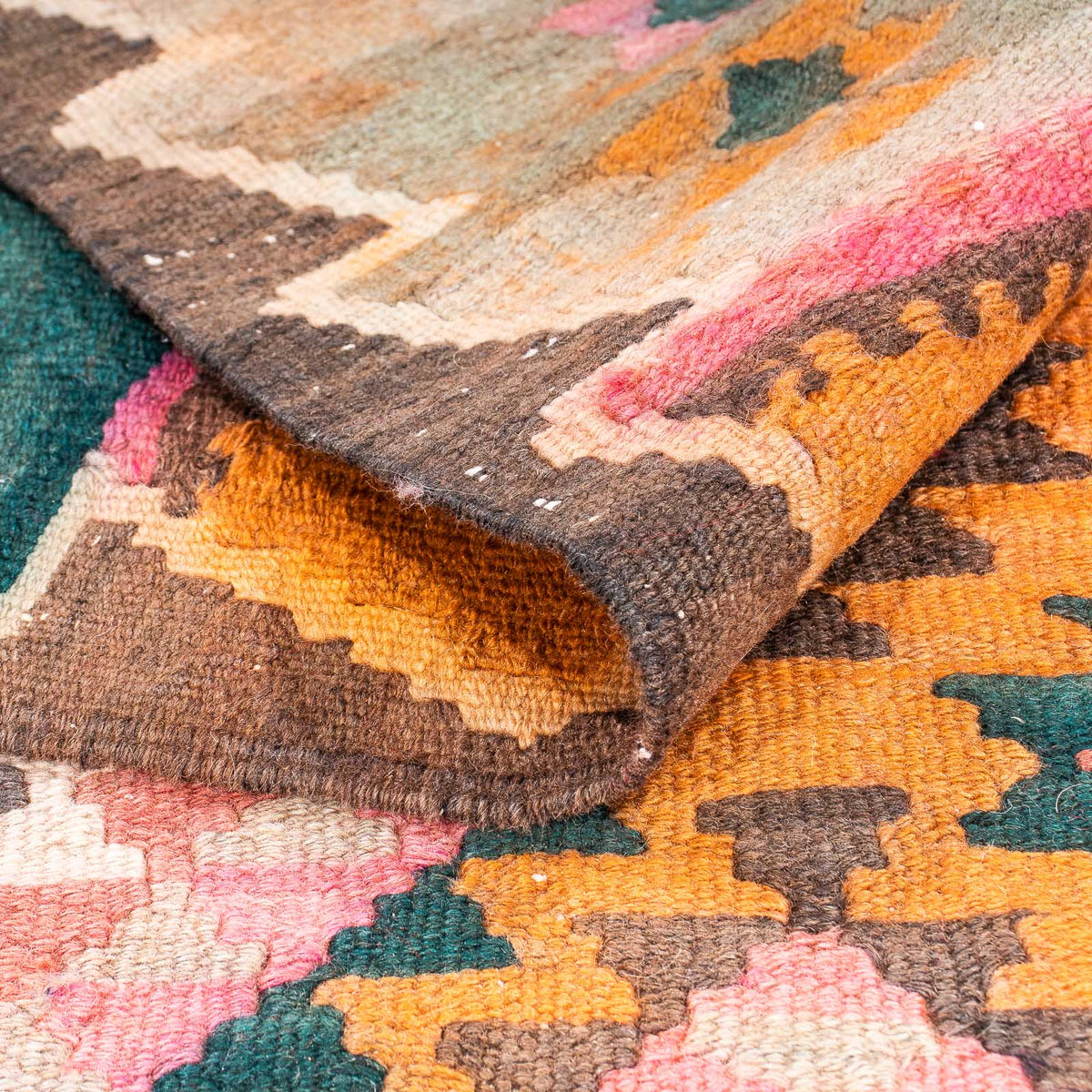 Tapis de couloir Tapis Kelim - Vieux - 370 x 145 cm - multicolore