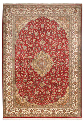 Tapis en soie - Soie du Cachemire - 245 x 170 cm - rouge