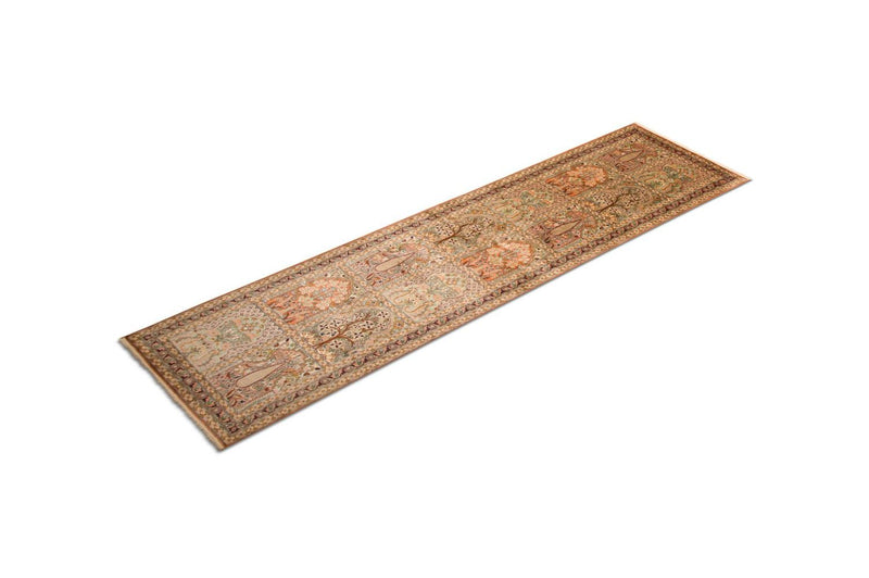 Tapis de couloir Tapis en soie - Soie du Cachemire - 305 x 80 cm - multicolore