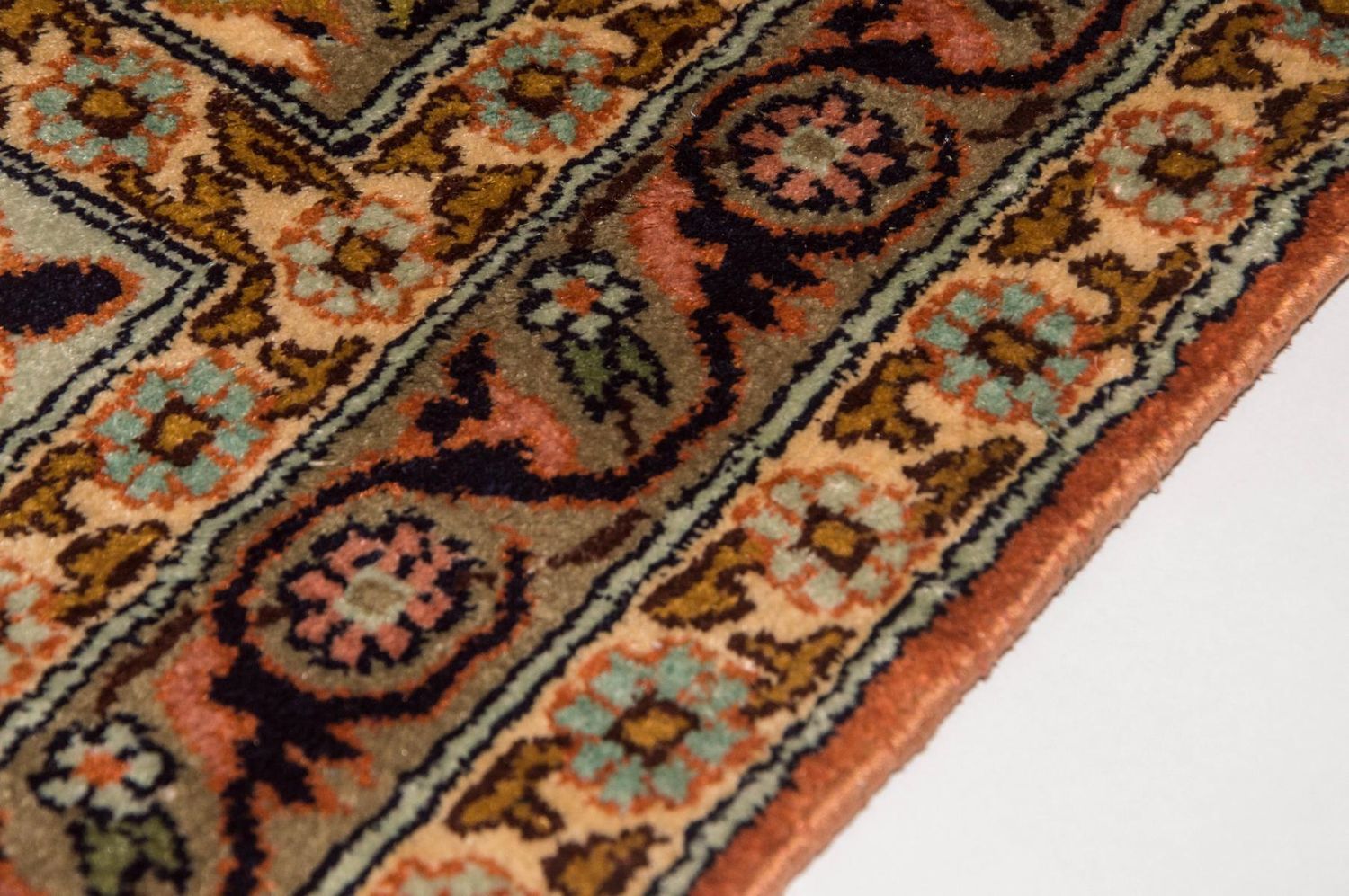 Tapis de couloir Tapis en soie - Soie du Cachemire - 305 x 80 cm - multicolore