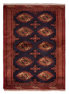 Tapis Turkaman - 134 x 99 cm - bleu foncé