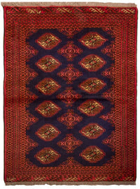 Tapis Turkaman - 135 x 103 cm - bleu foncé