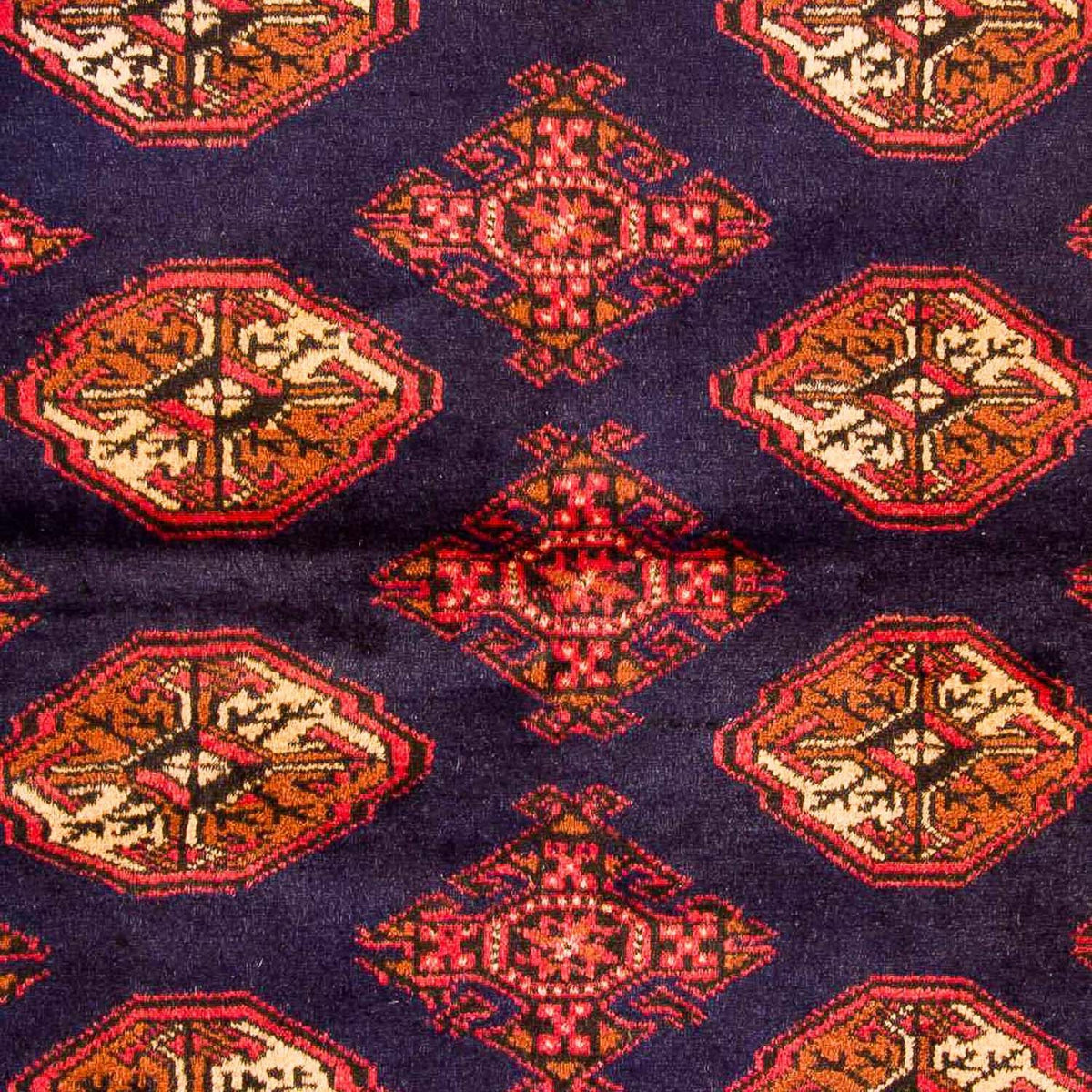 Tapis Turkaman - 135 x 103 cm - bleu foncé