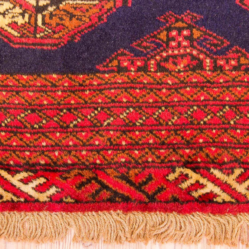 Tapis Turkaman - 135 x 103 cm - bleu foncé