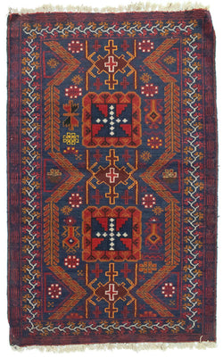 Tapis Belutsch - 138 x 84 cm - bleu
