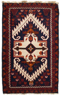 Tapis Belutsch - 132 x 84 cm - bleu