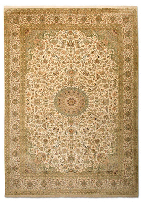 Tapis en soie - Soie du Cachemire - 314 x 213 cm - beige