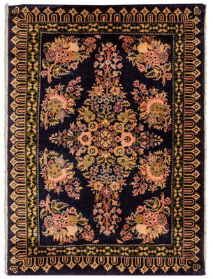 Tapis persan - Keshan - 98 x 70 cm - bleu foncé