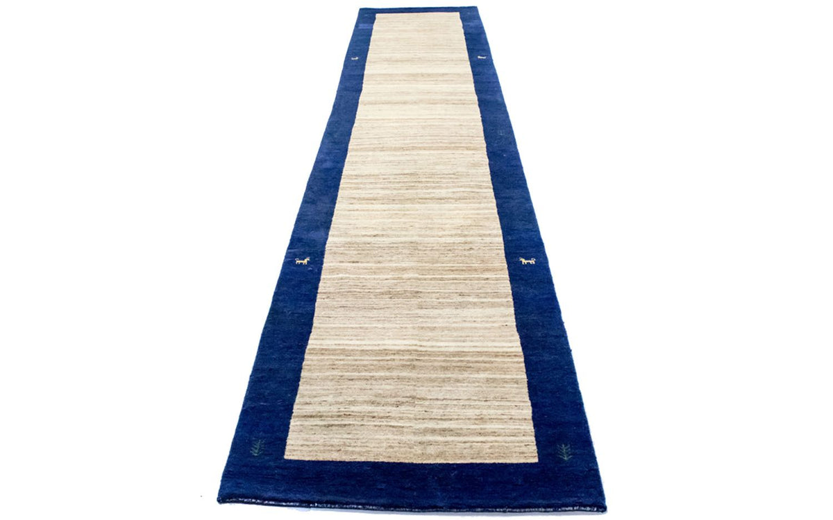 Tapis de couloir Tapis Gabbeh - Loribaft Persan - 440 x 90 cm - naturel