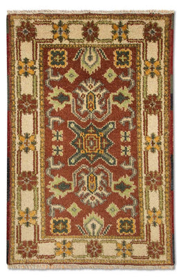 Tapis oriental - 93 x 64 cm - rouille