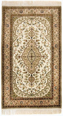Tapis en soie - Soie chinoise - 152 x 91 cm - beige