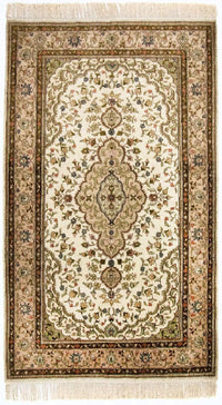 Tapis en soie - Soie chinoise - 152 x 91 cm - beige
