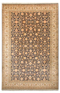 Tapis en soie - Soie du Cachemire - 285 x 183 cm - bleu foncé