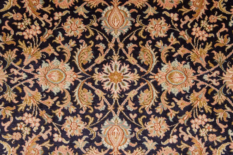 Tapis en soie - Soie du Cachemire - 285 x 183 cm - bleu foncé