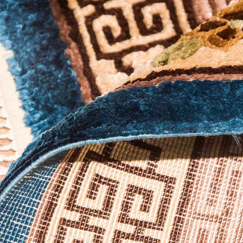 Tapis en soie - Soie chinoise - 122 x 69 cm - bleu foncé