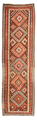 Tapis de couloir Tapis Kelim - Vieux - 402 x 135 cm - multicolore