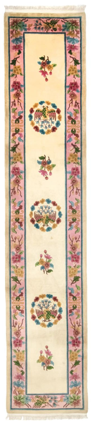Tapis de couloir Tapis chinois - 338 x 70 cm - beige