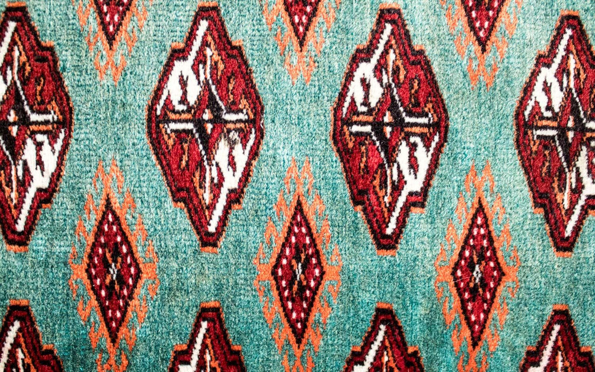 Tapis Turkaman - 124 x 100 cm - turquoise