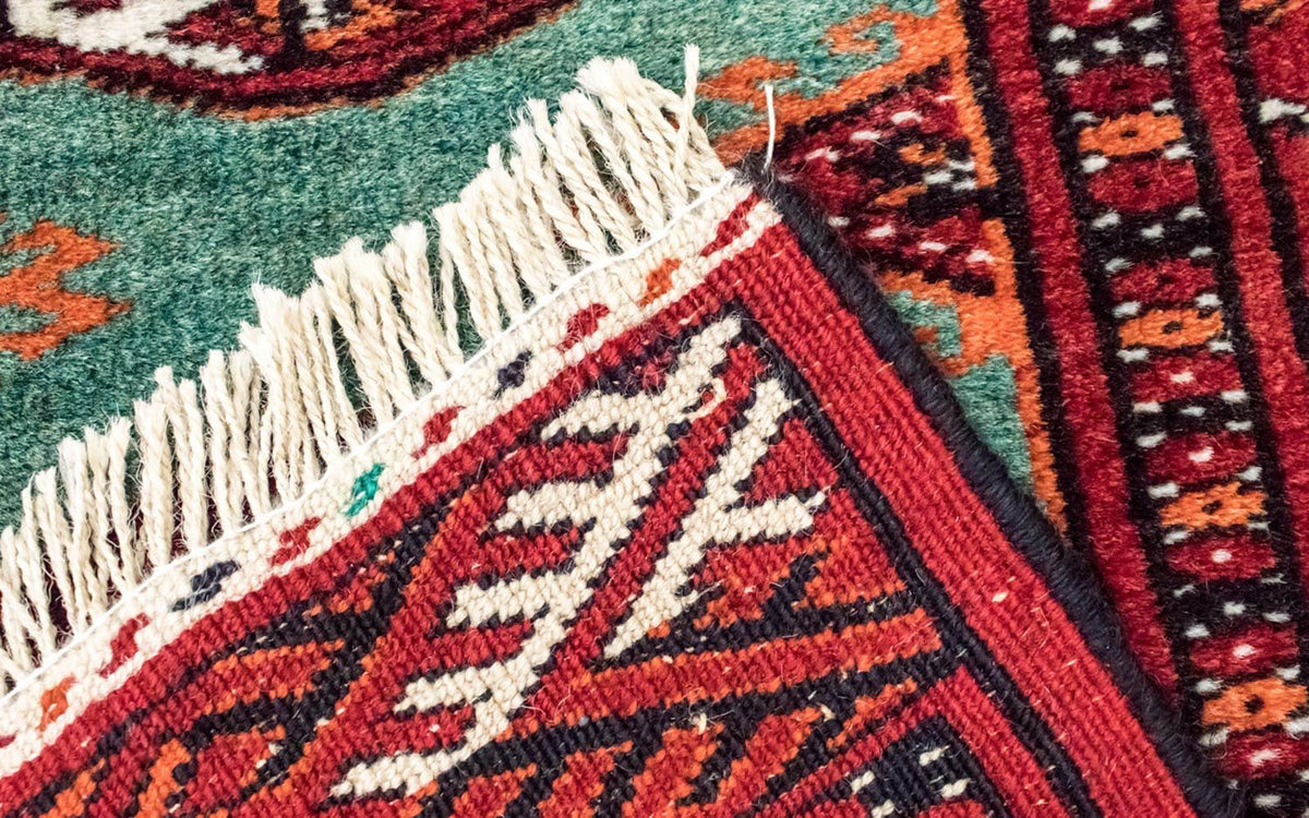 Tapis Turkaman - 124 x 100 cm - turquoise