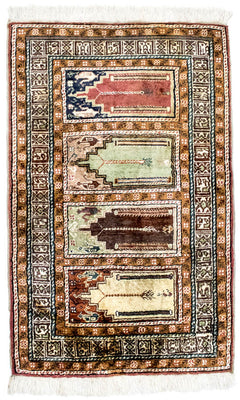 Tapis en soie - Kayseri - 104 x 66 cm - multicolore