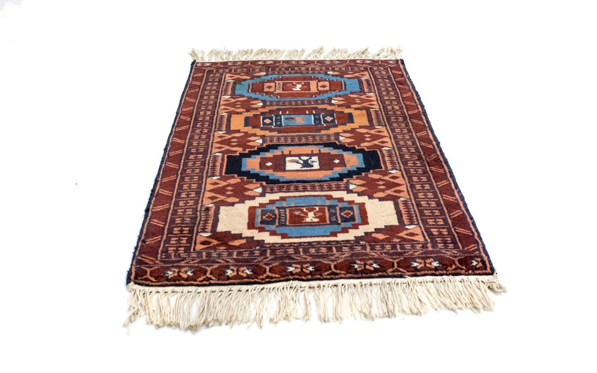 Tapis afghan - 69 x 46 cm - rouille