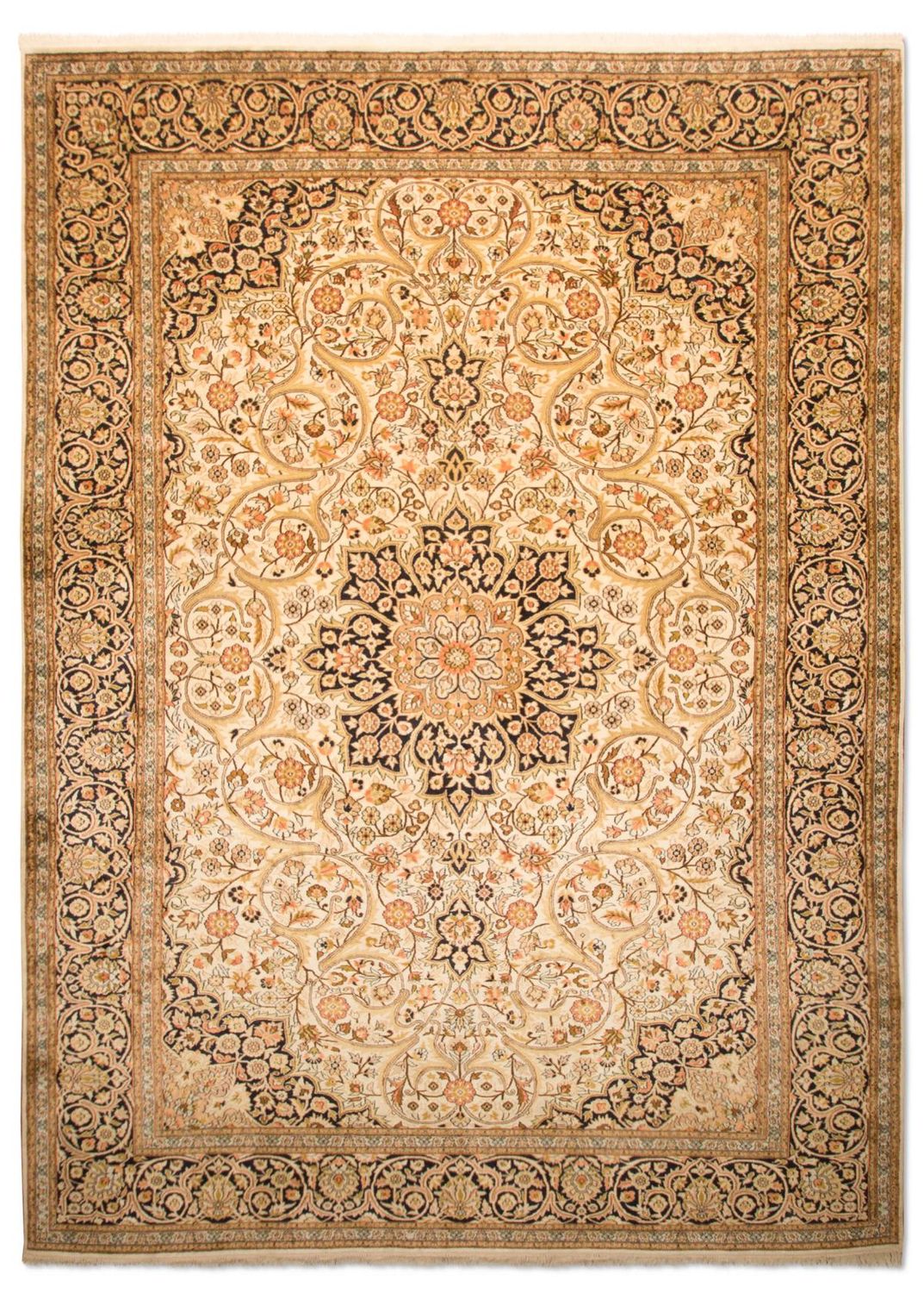 Tapis en soie - Soie du Cachemire - 342 x 234 cm - beige