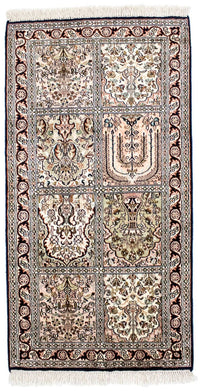 Tapis en soie - Soie du Cachemire - 124 x 65 cm - multicolore