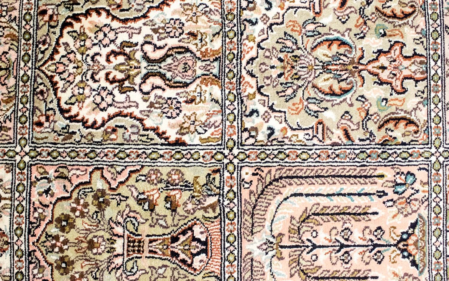 Tapis en soie - Soie du Cachemire - 124 x 65 cm - multicolore
