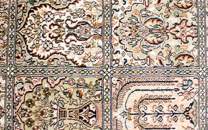 Tapis en soie - Soie du Cachemire - 124 x 65 cm - multicolore