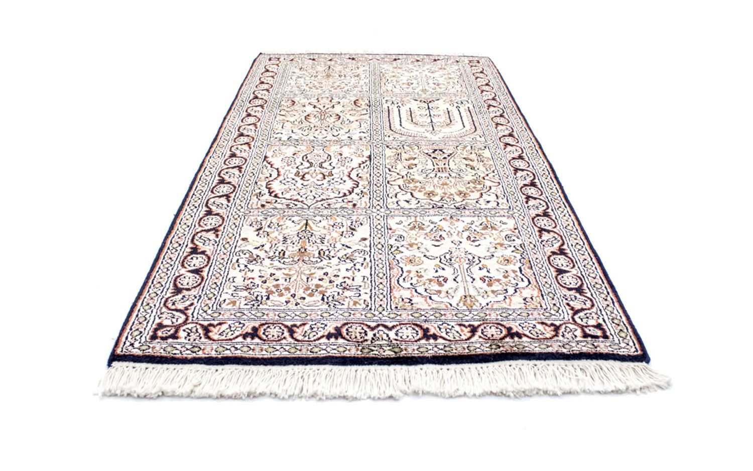 Tapis en soie - Soie du Cachemire - 124 x 65 cm - multicolore