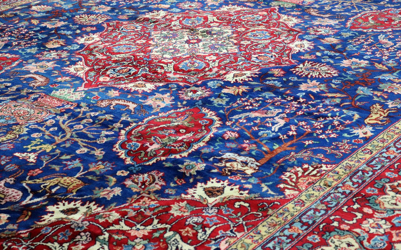 Tapis persan - Tabriz - 457 x 344 cm - bleu