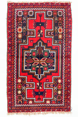 Tapis Belutsch - 126 x 73 cm - rouge