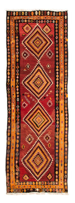 Tapis de couloir Tapis Kelim - Vieux - 320 x 125 cm - multicolore