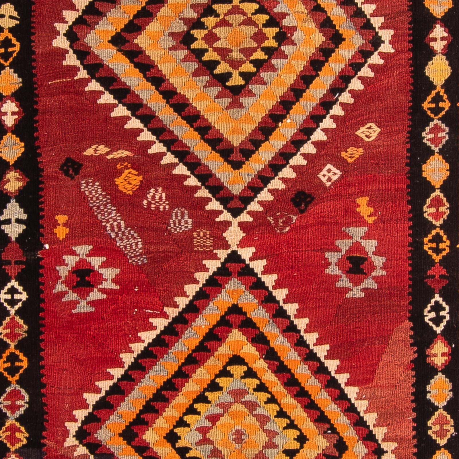 Tapis de couloir Tapis Kelim - Vieux - 320 x 125 cm - multicolore