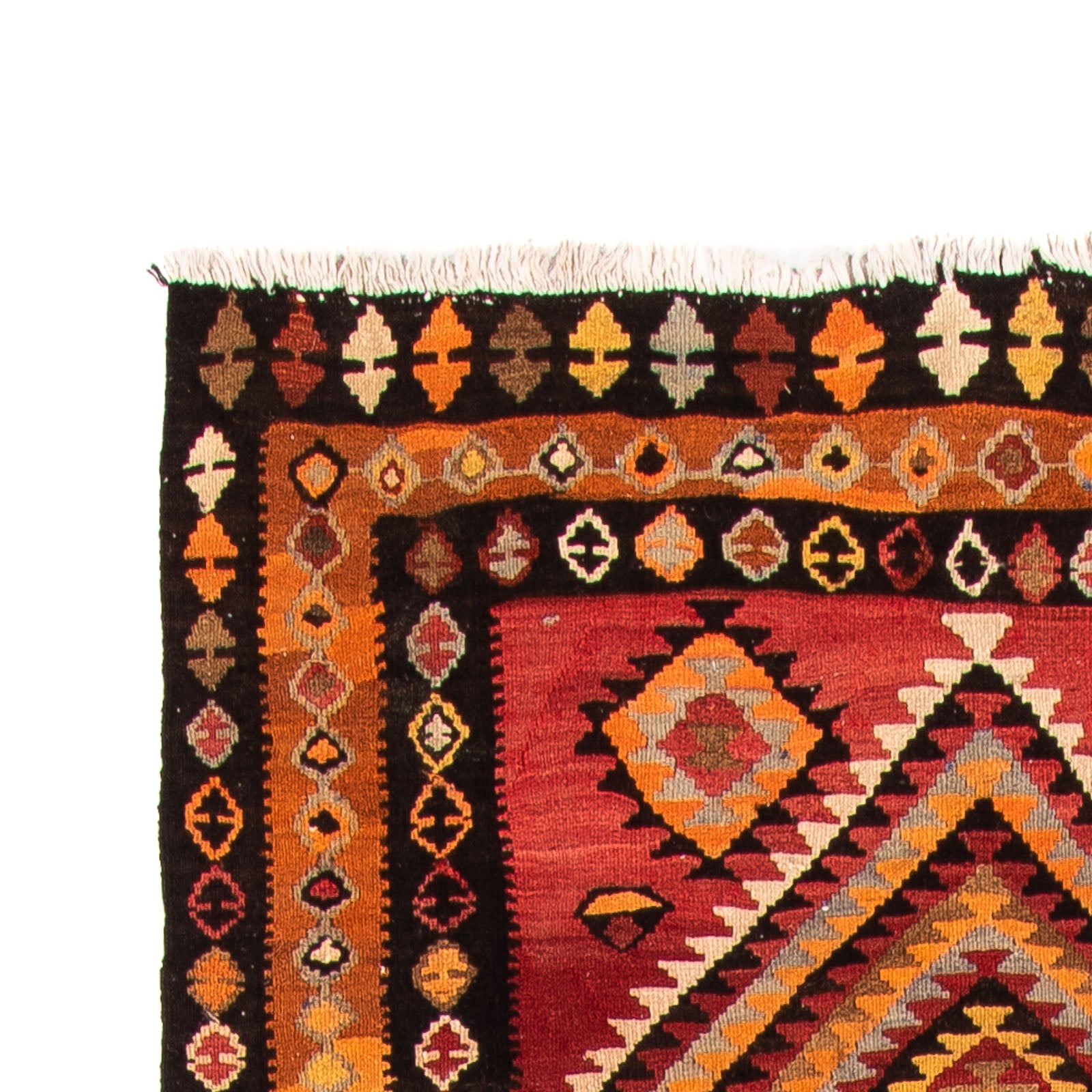 Tapis de couloir Tapis Kelim - Vieux - 320 x 125 cm - multicolore