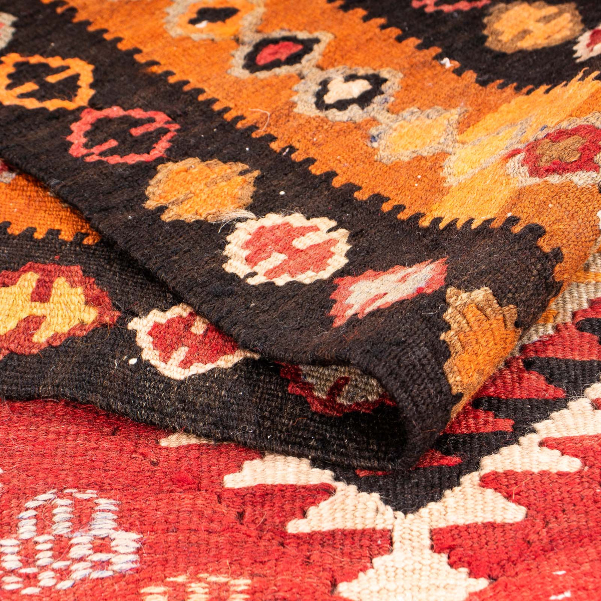 Tapis de couloir Tapis Kelim - Vieux - 320 x 125 cm - multicolore