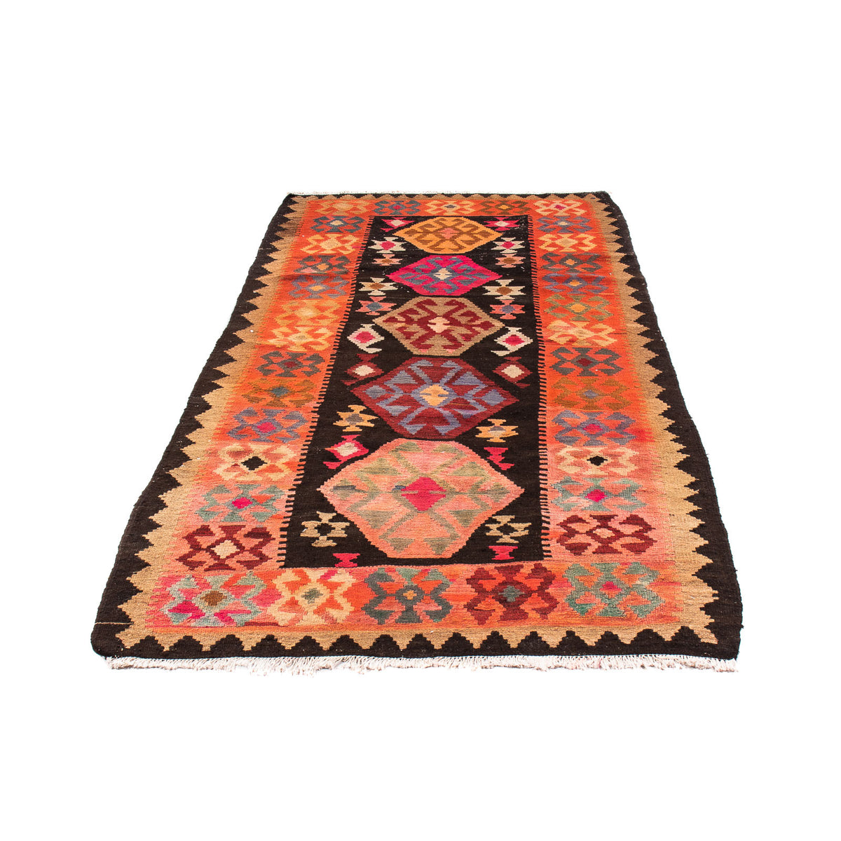 Tapis de couloir Tapis Kelim - Vieux - 240 x 117 cm - multicolore