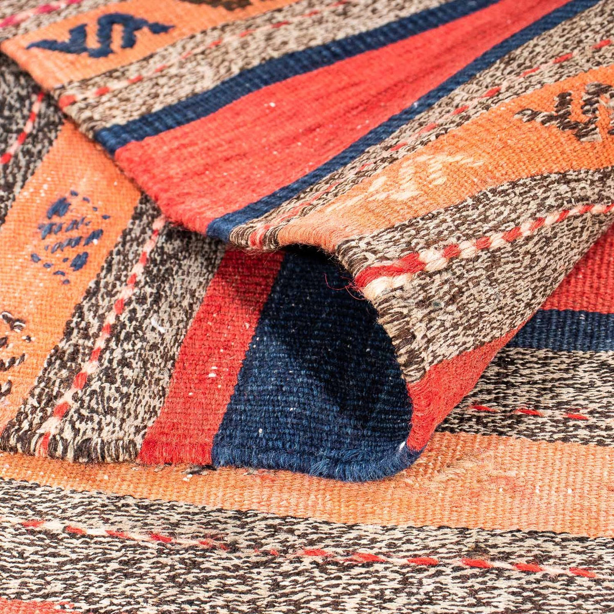 Tapis de couloir Tapis Kelim - Vieux - 312 x 142 cm - multicolore