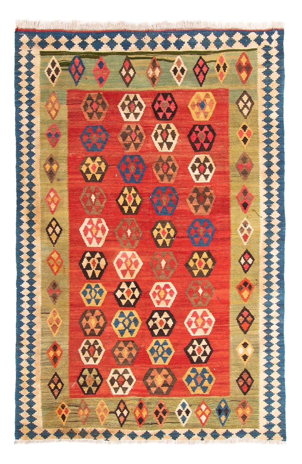 Tapis Kelim - Vieux - 230 x 150 cm - multicolore