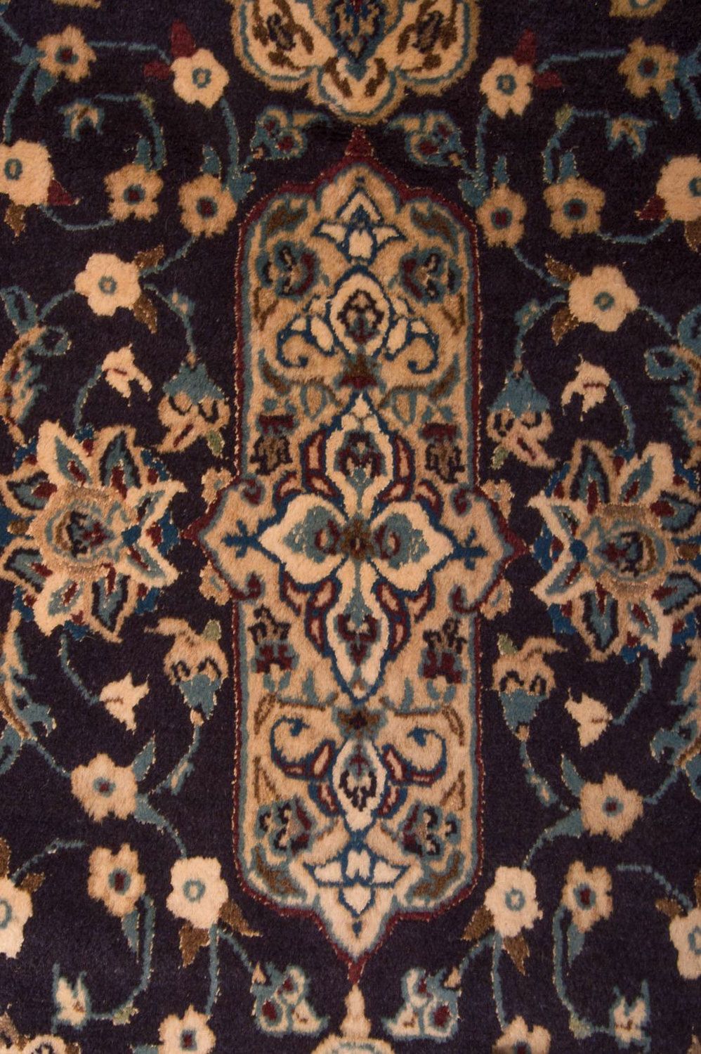 Tapis de couloir Tapis persan - Nain - Royal - 202 x 59 cm - bleu foncé
