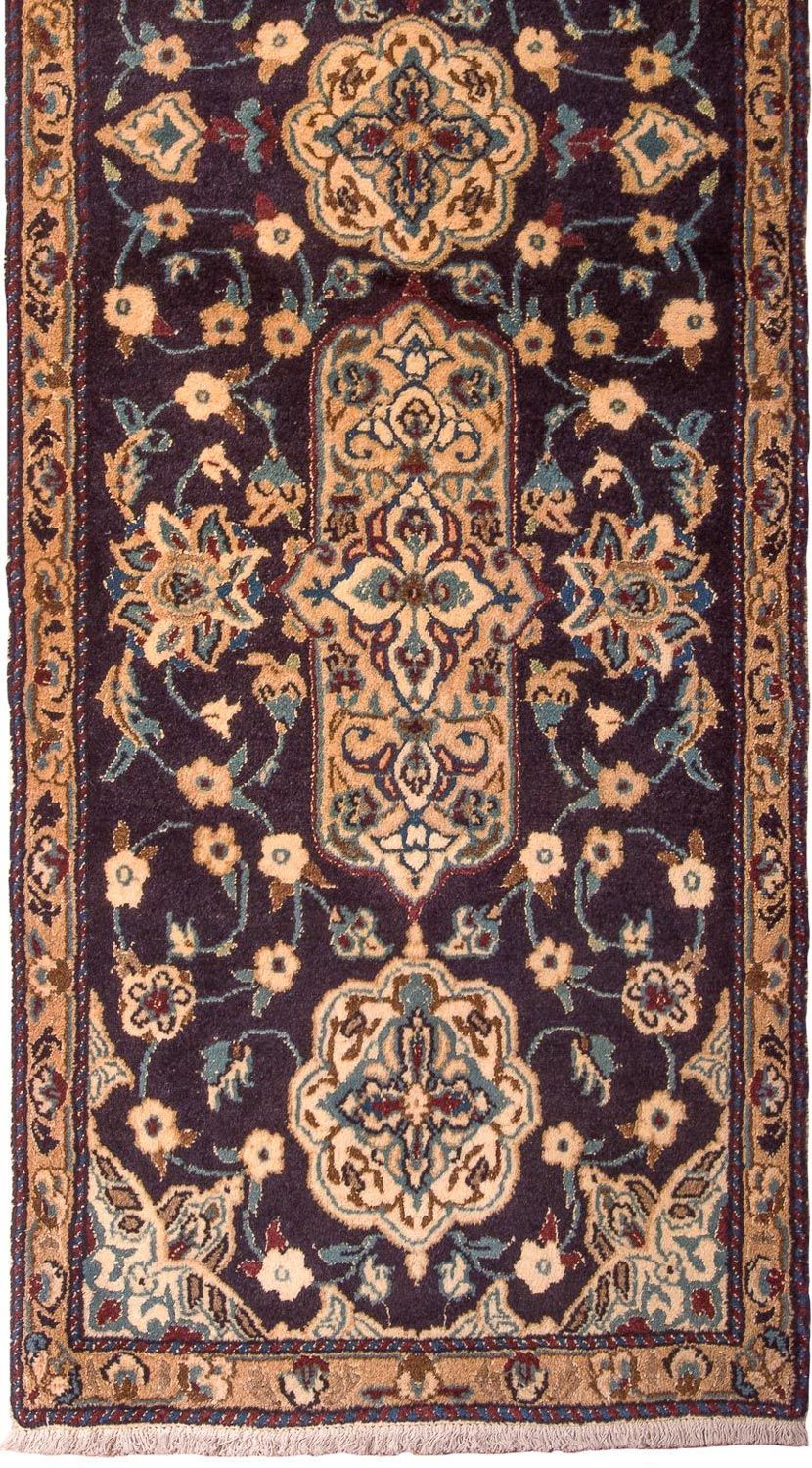 Tapis de couloir Tapis persan - Nain - Royal - 202 x 59 cm - bleu foncé